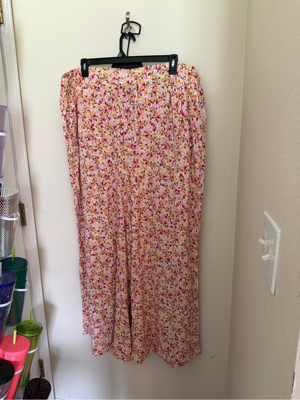 torrid Pink Floral Maxi Skirt with Elastic Waist